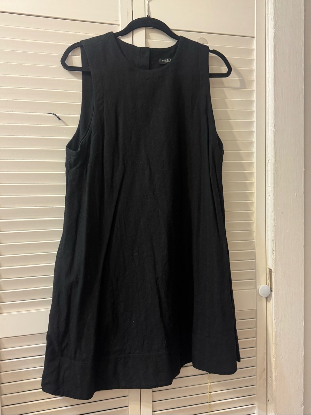 rag & bone Black Sleeveless A-Line Mini Dress